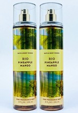 2 Bath  Body Works RIO PINEAPPLE MANGO Fine Fragrance Mist Body Spray 8 oz