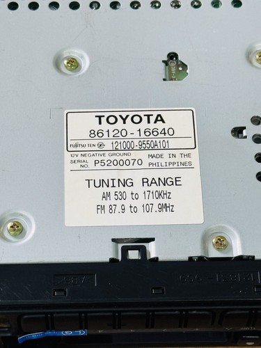 TOYOTA CAMRY RADIO CINTA ESTÉREO REPRODUCTOR DE CASETE 86120-16640 - Imagen 11 de 11