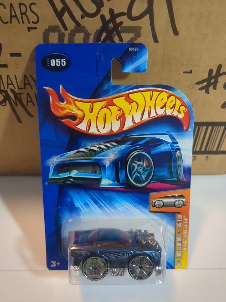 2004 Hot Wheels First Editions #55/100 Blue Brick Cutter Blings Card # 055 - Image 2 of 4