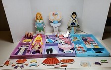 Lot of 3 Princess Athlete Ballerina MAGNETIC DRESS UP DOLLS lot Melissa Doug