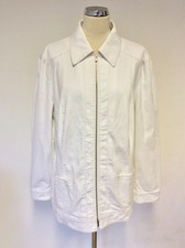 Spirito Di Artigiano White Zip Up Cotton Jacket Size 20