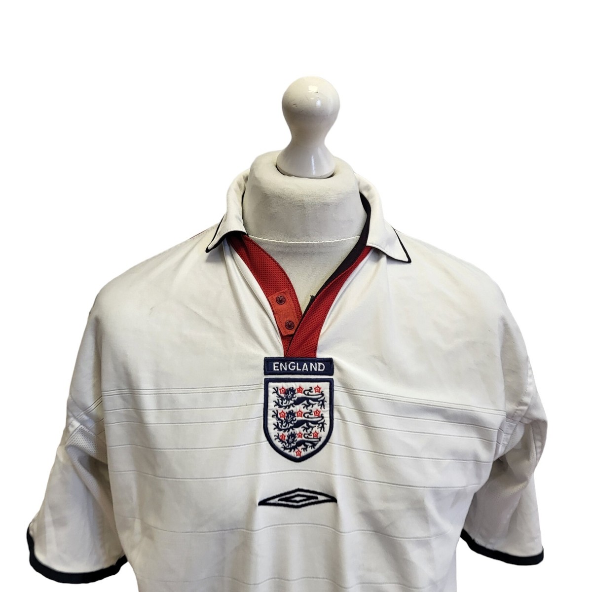 Umbro soccerTシャツ　England Vintage Umbro White Blue England Football Shirt Uk Men's L Eu 54