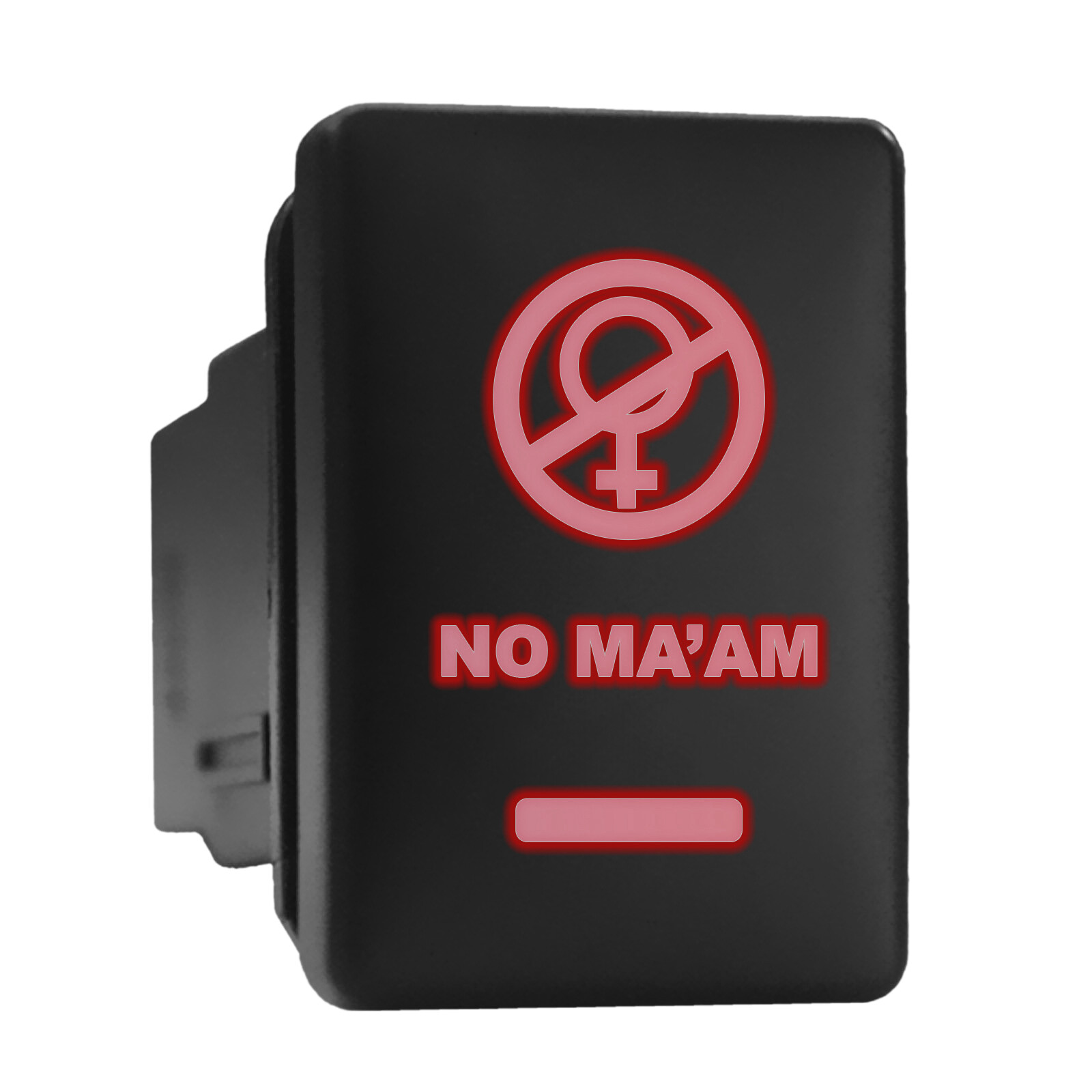 NO MAAM Red Illuminated Short Push Switch 1.28x0.87in Toyota Compatible