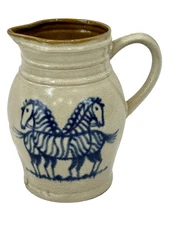 Prestige Place Pottery Pitcher Tan Blue Zebra Museum of American Folk Art Japan