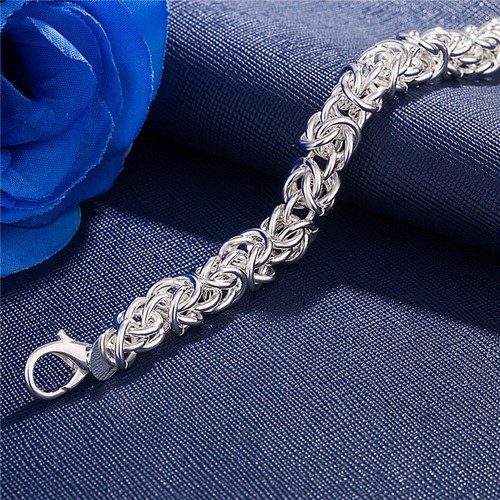 Hot 925 sterling Silver charm circle classic Bracelets for Women fashion jewelry - Picture 3 of 6