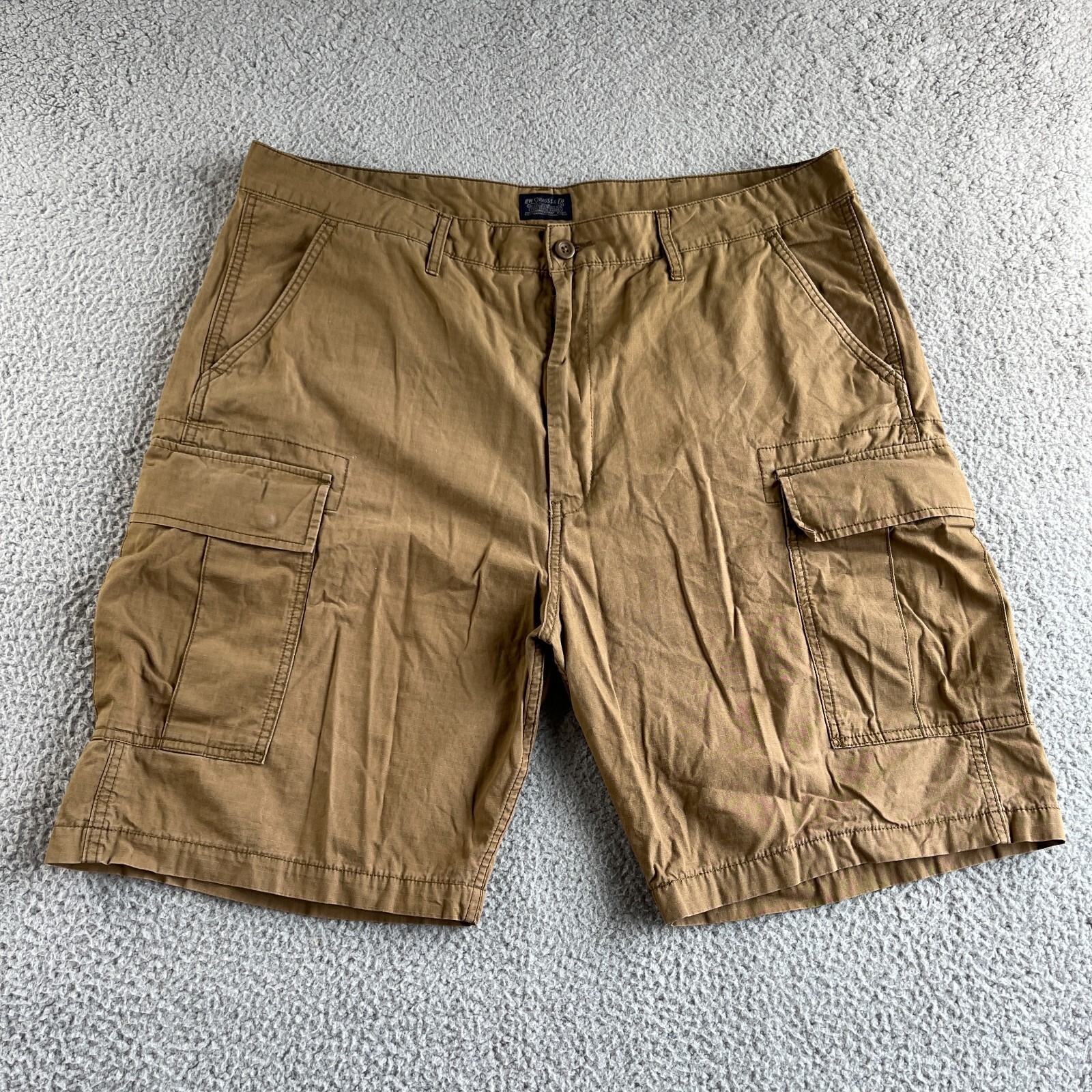 Levis Shorts Mens 40 Brown Cargo Ripstop Skater Outdoor Casual Work White Tab