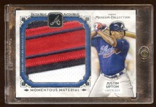 JUSTIN UPTON 2014 MUSEUM #D 1/5 JUMBO PRIME PATCHES LOGO MINT  BEAUTIFUL  PATCH
