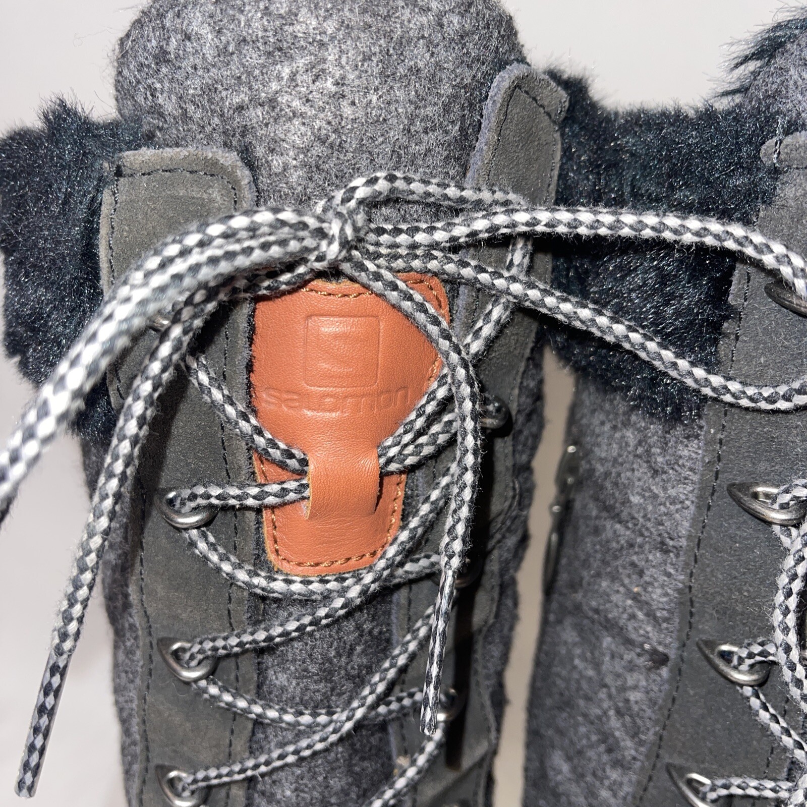 Stivali alti Salomon Hime Absolute nero grigio trapuntato pelliccia sintetica Climashield taglia 5