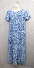 Talbots Blue Floral Dress Womens SZ 6 Short Sleeve Round Neck Casual Preppy Chic
