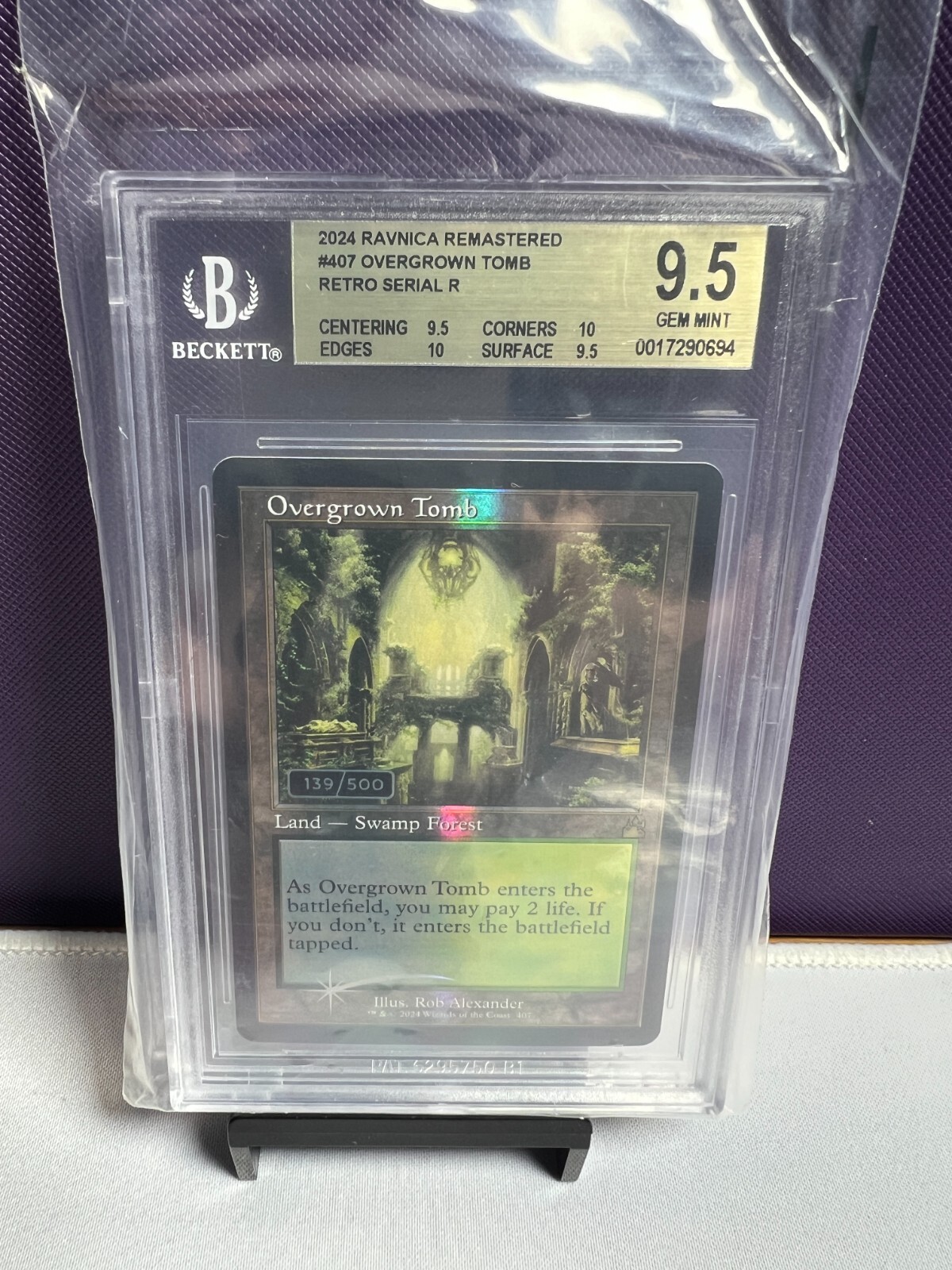 MTG Overgrown Tomb Retro Frame (Serial Numbered) Ravnica Remastered Foil BGS 9.5
