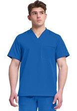 Dickies Dynamix Scrubs Men's Tuckable V-Neck Top DK610 ROY Royal Free Ship