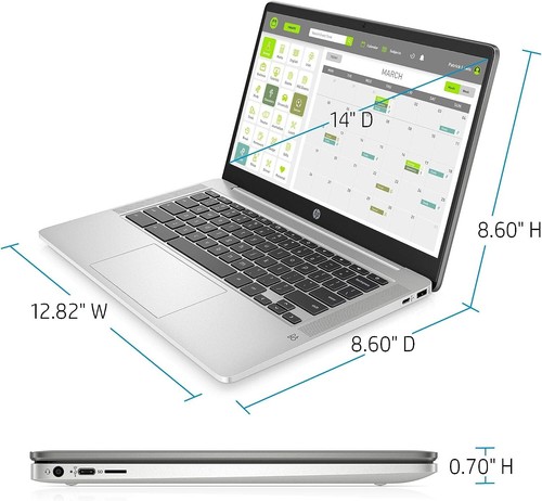 14" HP CHROMEBOOK 14A-NA0050NR INTEL CELERON N4000 1.10GHz 32GB 4GB Chromebook - Picture 2 of 3