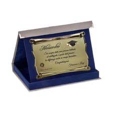 Regalo Laurea Corona alloro Tocco cappello Targa stampa personalizzata