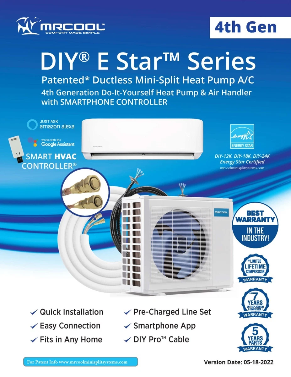 MRCOOL DIY 12k Ductless Mini Split 4th Gen. A/C u0026amp; Heat Pump Install  Assistance | eBay