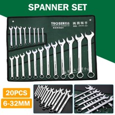 20 PCS 6-32mm Spanner Set Open combination Metric Wrench With Roll Pouch Kit AU
