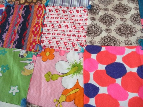 Trapunta coperta vintage fatta a mano patchwork fiore potere Brady mazzo MOD POP - Foto 8 di 10