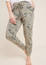 Anthropologie SATURDAY SUNDAY Olive Green Floral Joggers Sweatpants, Size XS