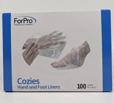 ForPro Cozies Hand and Foot Liners 100 Ct Box 9" x 16.5" Clear 523001