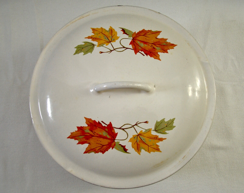 Descoware Autumn Maple Leaves 3.5 qt Enamel Cast Iron Dutch Oven 2-D 8 Pot & Lid - Picture 3 of 18
