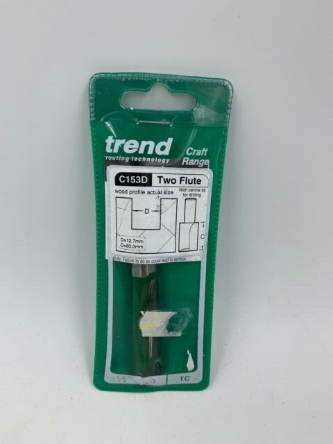 TREND C153DX1/2TC TWO FLUTE 12.7MM DIA X 50MM C/T    C153D