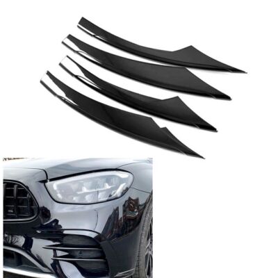 Glossy Black For Benz E Class W213 2021-2023 Front Fog Light Air Vent Cover