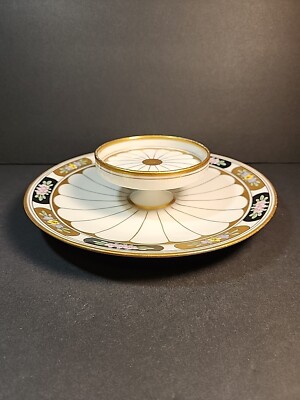 Pickard China Tiered Serving Dish Platter Cheeseball Crackers Rare