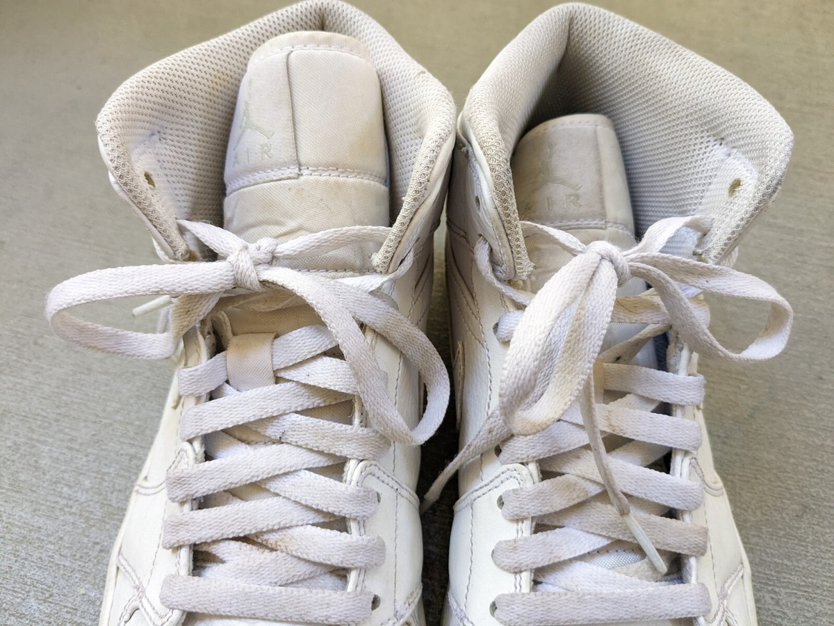Size 9.5 - Air Jordan 1 2018 Mid Triple White for sale online | eBay