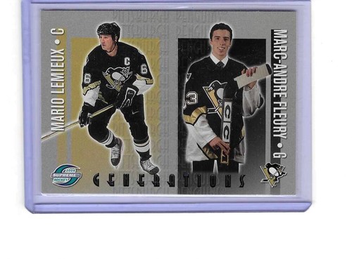 2003-04 Pacific Supreme Generations #8 Mario Lemieux/Marc-Andre Fleury - Penguins