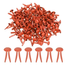 100 Pcs Paper Brass Fasteners Split Pins Pastel Mini, Orange, 8 x 15 mm