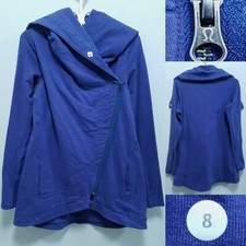 Lululemon Snap Button Sweater 8 Medium Woman's Side Zipper Jacket Purple Blue