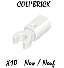 Lego 11090 - 10x Bras / Bar holder with clip - Blanc / White - lot kg NEW NEUF