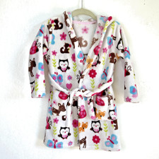 Kids S Fleece Plush Bathrobe Robe Swim Cover Up 26" chest