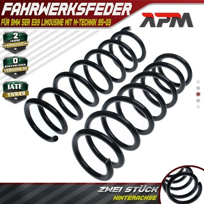 2x Federn Fahrwerksfeder Hinten für BMW 5er E39 Limousine mit M-Technik BJ 95-03
