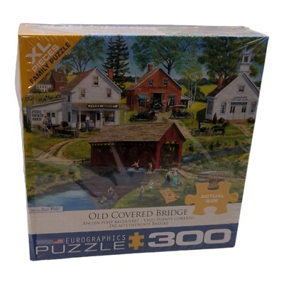 300 Piece Puzzle Old Covered Bridge by Bob Fair EuroGraphics 19.25'' x 26.5'' Read