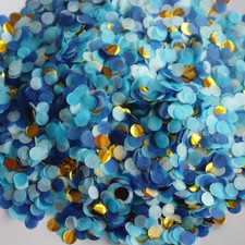 Small Circle Confetti for Party Decor 10Mm - Pack of 20 Grams - Blue Gold