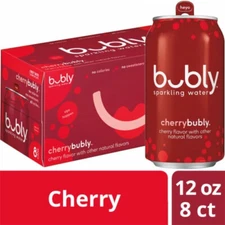 Bubly Sparkling Water Cherry 12 oz Cans (Pack Of 8)  