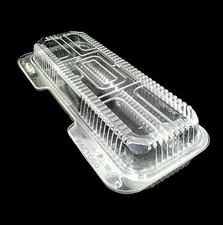 12" x 5" x 3" Clear Hinged Plastic Food Sandwich Take-Out Container REF# PXT-350