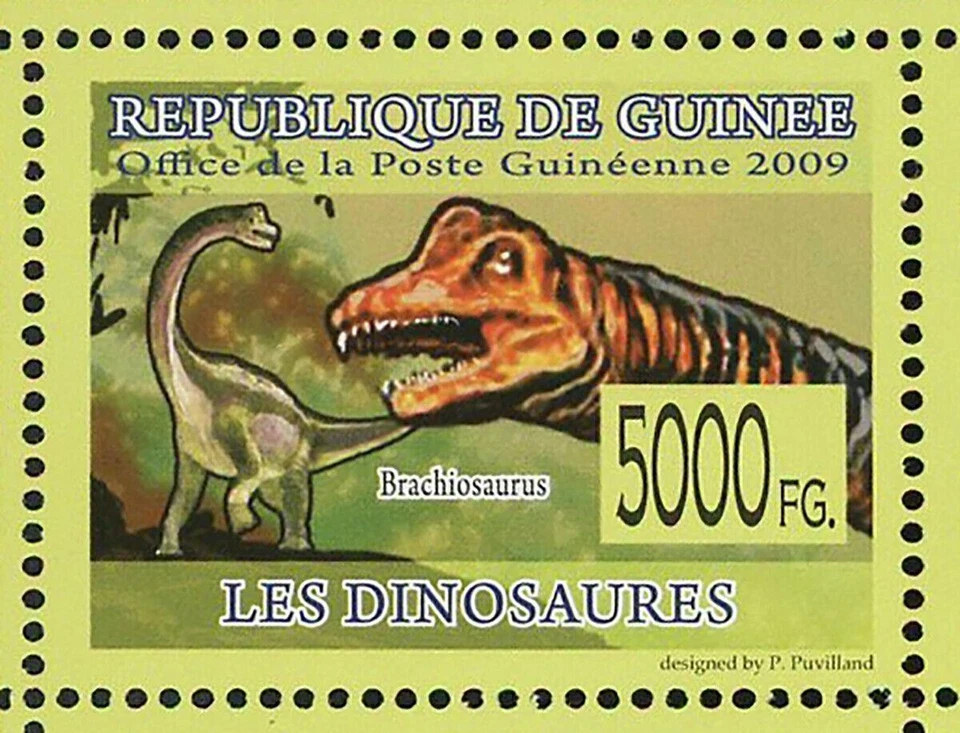 Sello de dinosaurios Brachiosaurus Nigersaurus Giraffatitan S/S MNH #6390-6395 Foto 3 de 4