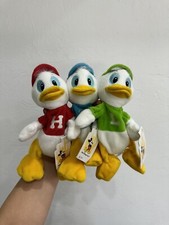 Disney Store Huey Dewey and Louie Mini Bean Bag Plush Beanies Lot of 3 Set