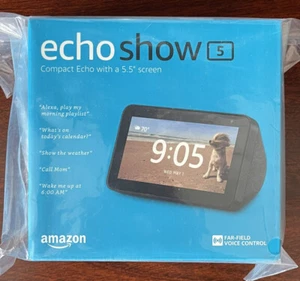 Amazon Afficher l'écho 5, 5.5" HD Affichage intelligent compact avec Alexa - NEW IN BOX Amazon Afficher l'écho 5, 5.5" HD Affichage intelligent compact avec Alexa - NEW IN BOX