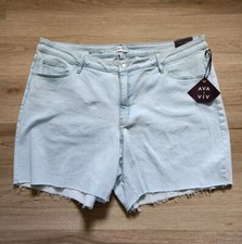 Ava  Viv NWT High Rise Relaxed Bermuda Denim Shorts Size 24