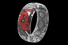 Marvel Groove Life "Spider-Man Black & White Comic" Silicone Ring Size 11