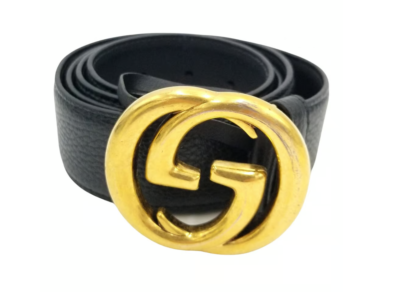Gucci GG Supreme Black Leather Gold Tone Belt 42 display picture 2