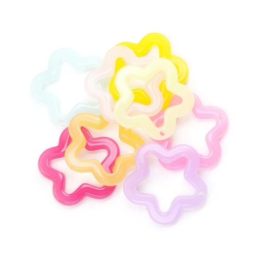 100 PIEZAS Acrílico Gelatina Color Estrella Dijes Colgante Hágalo Usted Mismo Pendientes Llavero Coche Colgante - Imagen 17 de 26