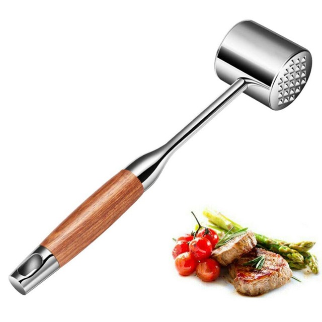 Meat Tenderizer Mallet Stainless Steel Steak Pounder Kitchen Mallet