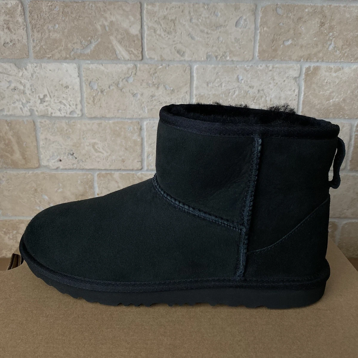 UGG Classic Mini II Black Suede Boots Size US 6 Youth Kid Girl Women 8