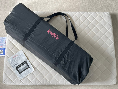 Red Kite Black Sleep Tight Travel Cot With Mattress and Sheet