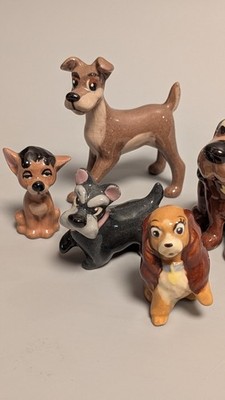Disney Hagen Renaker Lady And The Tramp 5 Pc Set 1950s Jock Trusty