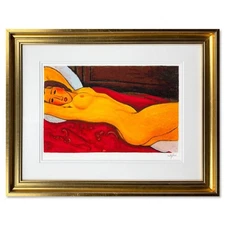 Modigliani (1884-1920)- Serigraph "Nudo Sdraiato Con Le Mani Dietro La Testa"