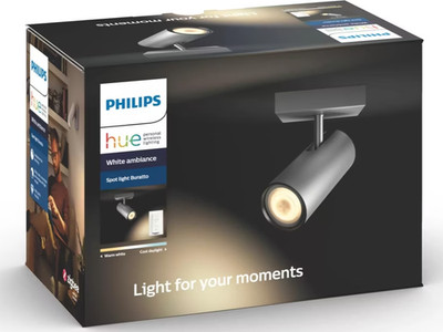  NEU  PHILIPS HUE WHITE AMBIANCE BURATTO SPOT mit DIMMSCHALTER silber - SEALED